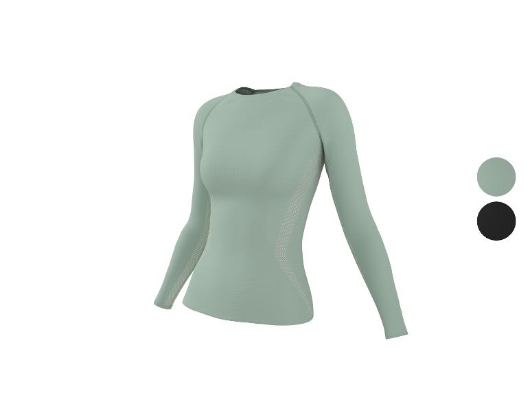 Hellgrünes Sport-Langarmshirt mit perforierten Details und Farboptionen.