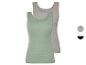 Zwei Tanktops, eines grün und eines grau.