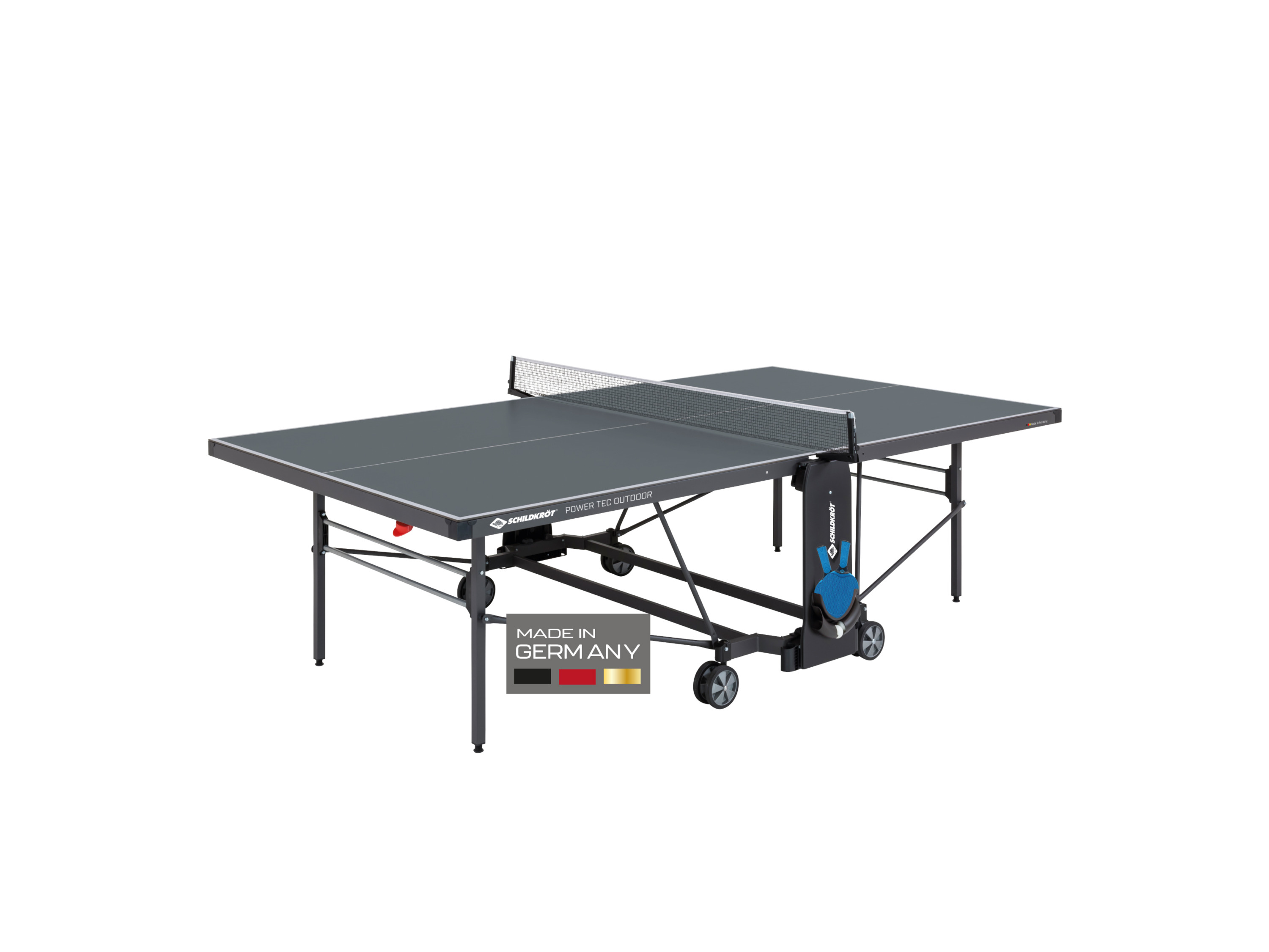 Schildkröt Tischtennisplatte PowerTec Outdoor, wetterfester, trendiges matt-schwarzes Design, klappbar | 04013771027301