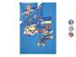 Blaues Bettwäsche-Set mit Cartoon-Welpen-Charakteren.
