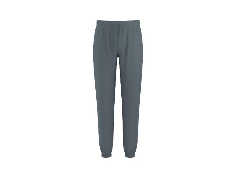 Einfache dunkelgraue Jogginghose mit elastischem Bund und Bündchen.