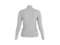 Grauer Damen-Rollkragenpullover mit langen Ärmeln, Rückansicht.