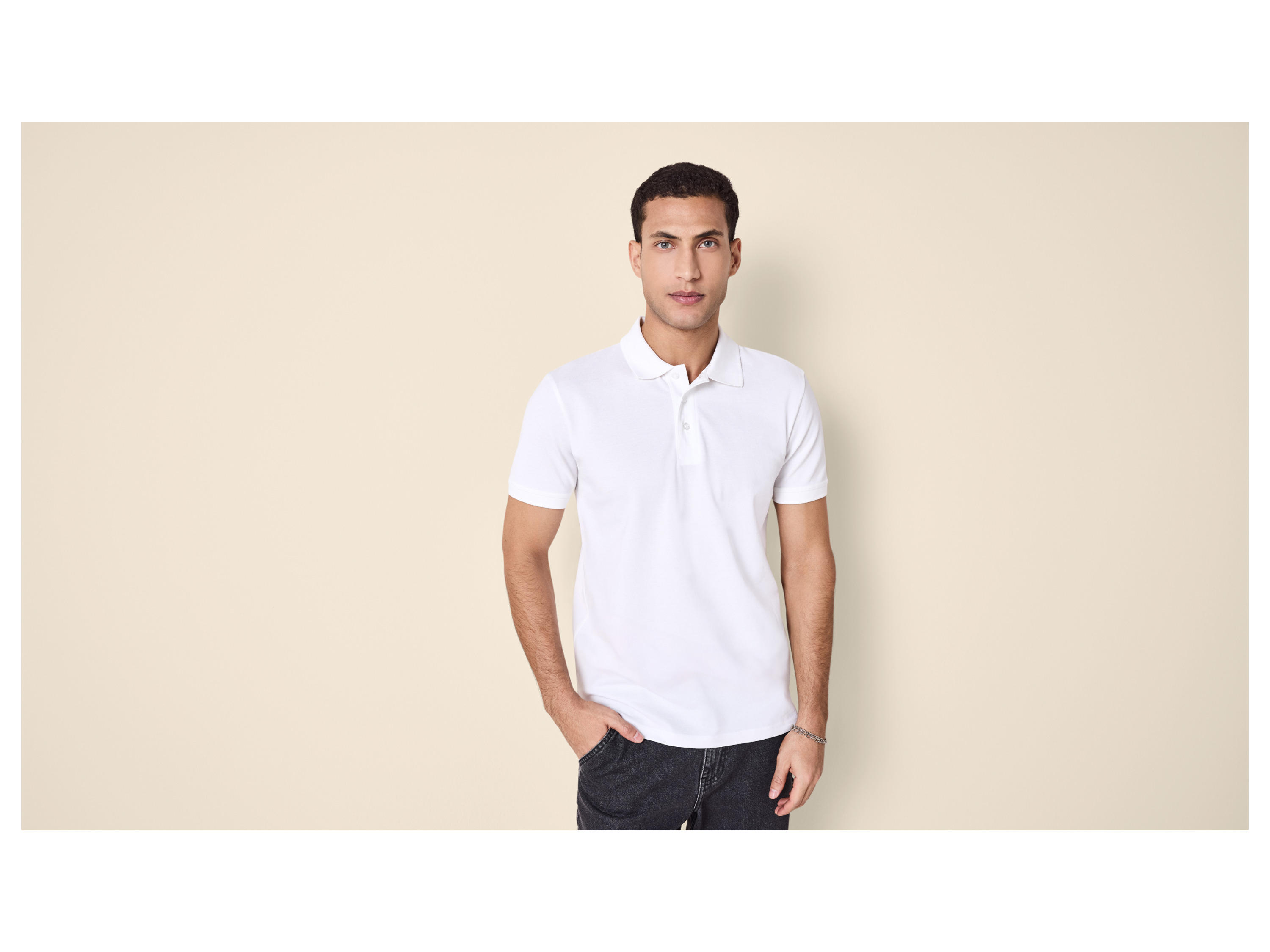 ESMARA MEN Herren Pikee Poloshirt (Weiß, XXL (60/62)) – Bild 2 von 4