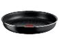 Schwarze Tefal Pfanne mit Antihaftbeschichtung.