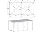Technische Zeichnung einer Aluminium-Pergola mit Maßen.