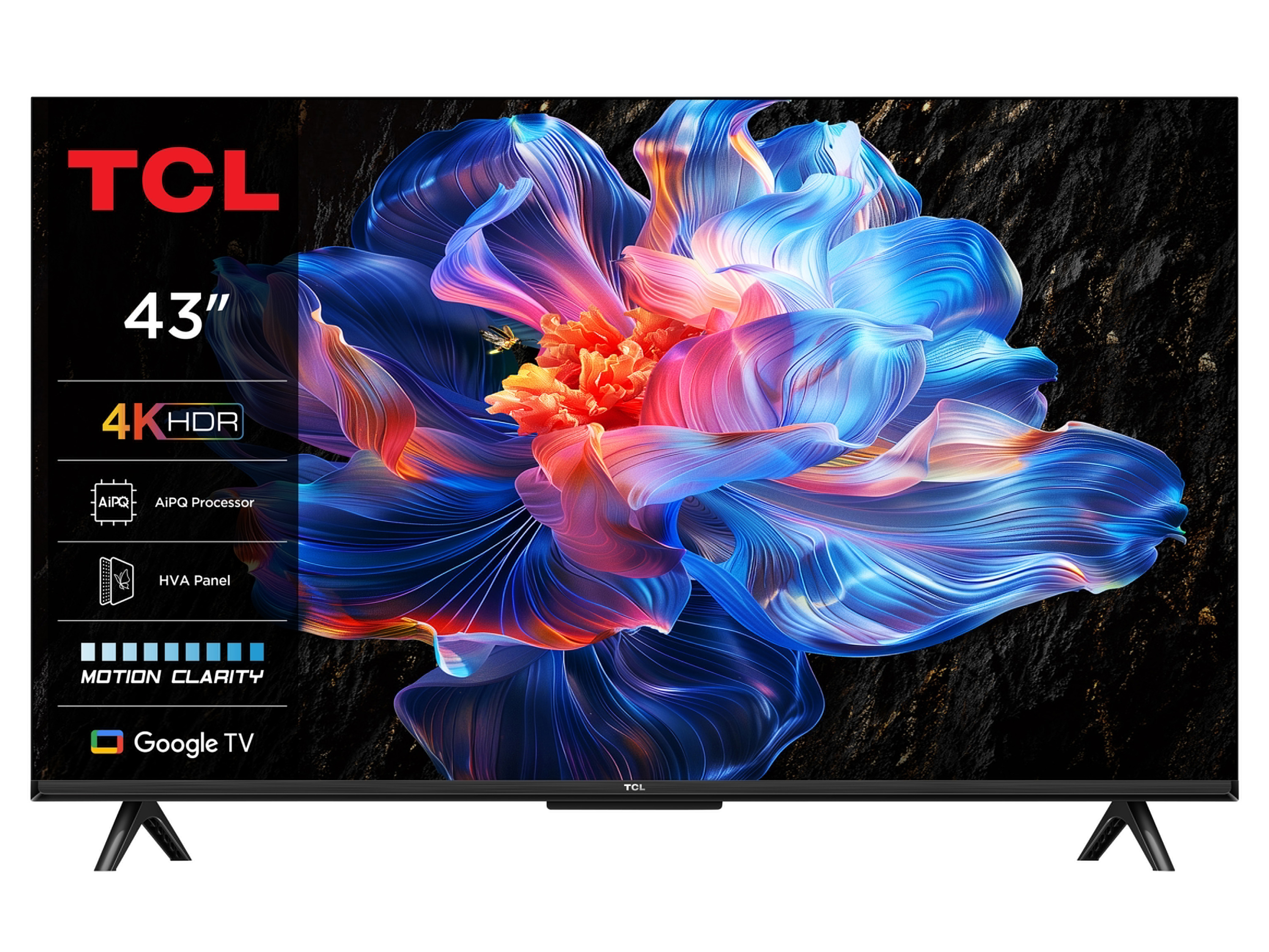 TCL 43P735 Smart TV 4K LED UHD, avec HDR10, Google TV, HDMI 2.1 et commande vocale - 43 pouces