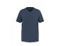 Dunkelblaues Kurzarm-V-Ausschnitt-T-Shirt mit Brusttasche.