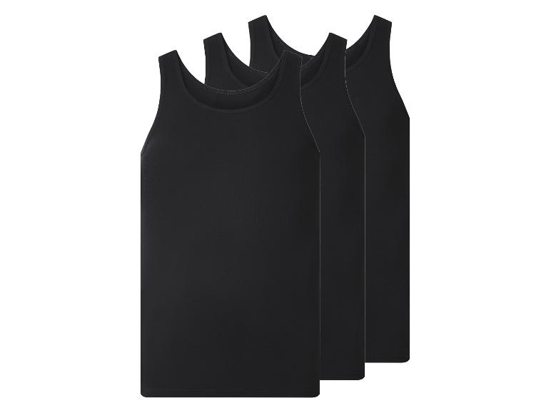 Dreierpack schwarze Herren-Unterhemden