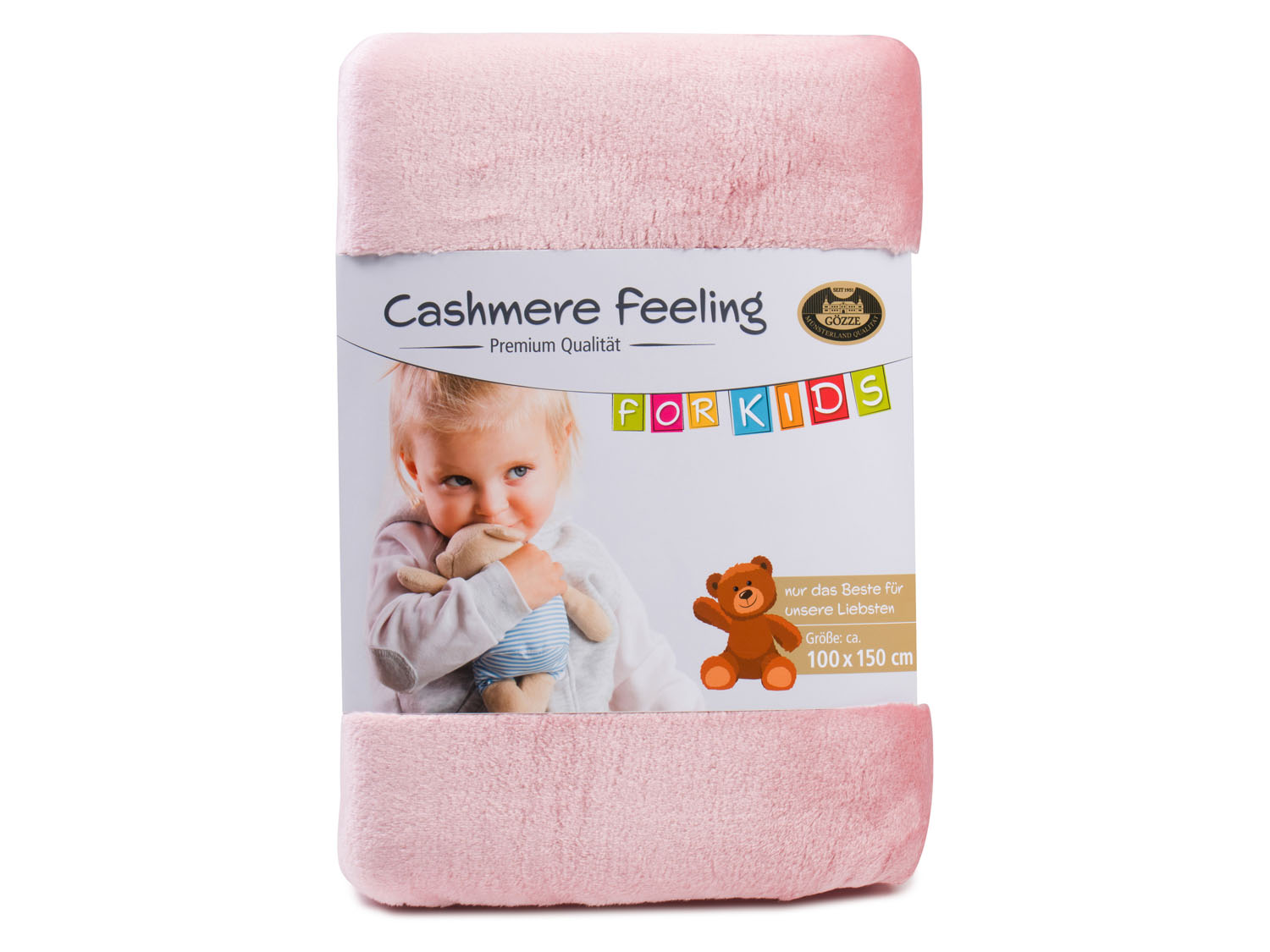 Thumbnail - Gözze Kinder- und Babydecke Cashmere Felling (Altrosa, 100 x 150 cm)""