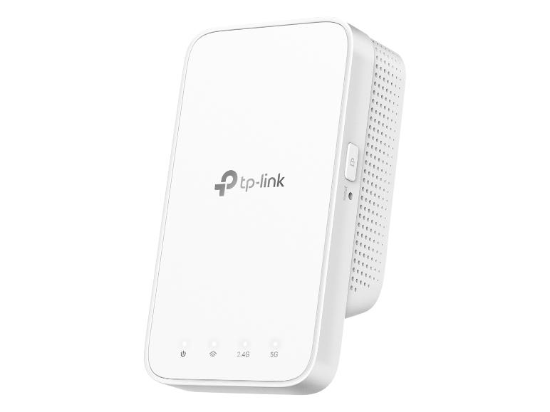Weißer WLAN-Repeater mit Anzeigeleuchten für Strom, WLAN, 2.4G und 5G.