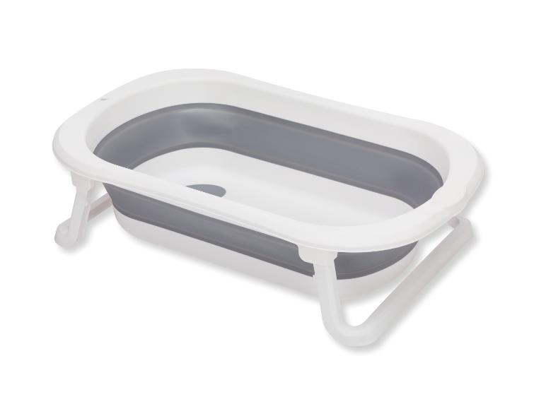 Faltbare Babybadewanne in Weiß und Grau