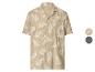 Herren-Kurzarmhemd mit Palmenblattmuster, beige.