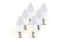 Sechs weiße LED-Lampen mit E14-Sockel.