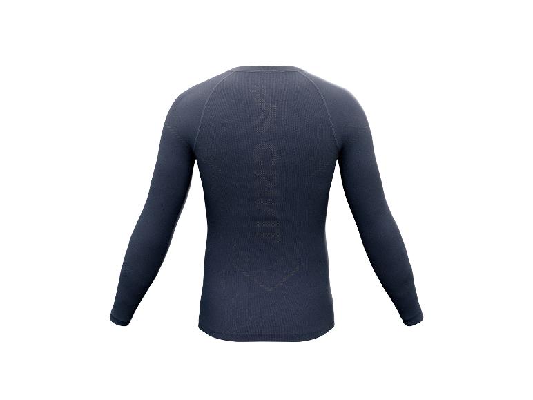 Ein dunkelblaues Langarmshirt von Crivit.