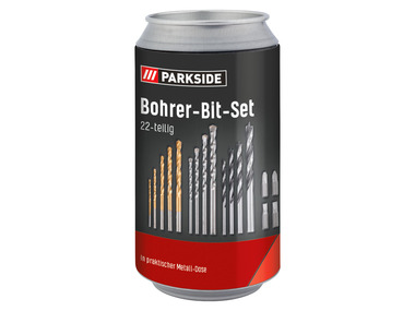 PARKSIDE Bohrer-Bit-Set, 22-teilig, in praktischer Metalldose