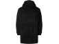 Schwarzer, langer Fleece-Hoodie mit Kängurutasche