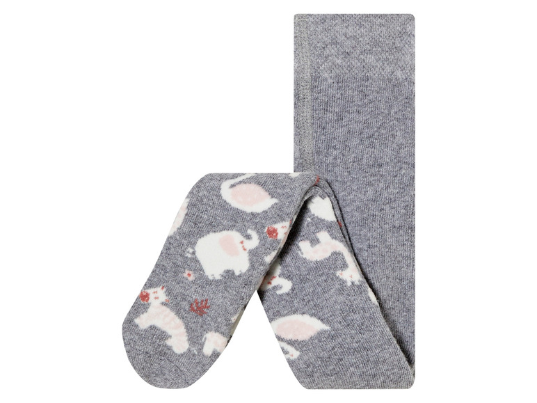 Graue Strumpfhose mit Tierprint für Kinder.