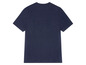 Ein dunkelblaues T-Shirt mit kurzen Ärmeln.