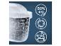 Wasserfilter mit Granulat, 50% bio, recycelbar und plastikfrei.