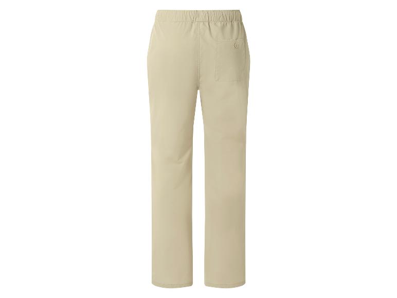 Beige Hose mit elastischem Bund, Gesäßtasche und Knopfverschluss