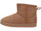 Hellbraune Wildleder-Winterstiefel mit strukturierter Sohle und Zugschlaufe.