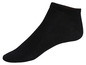 Eine schwarze Socke mit niedrigem Schaft.