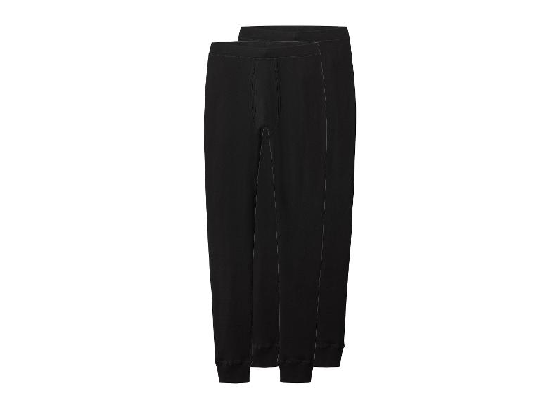 Zwei Paar schwarze lange Unterhosen.