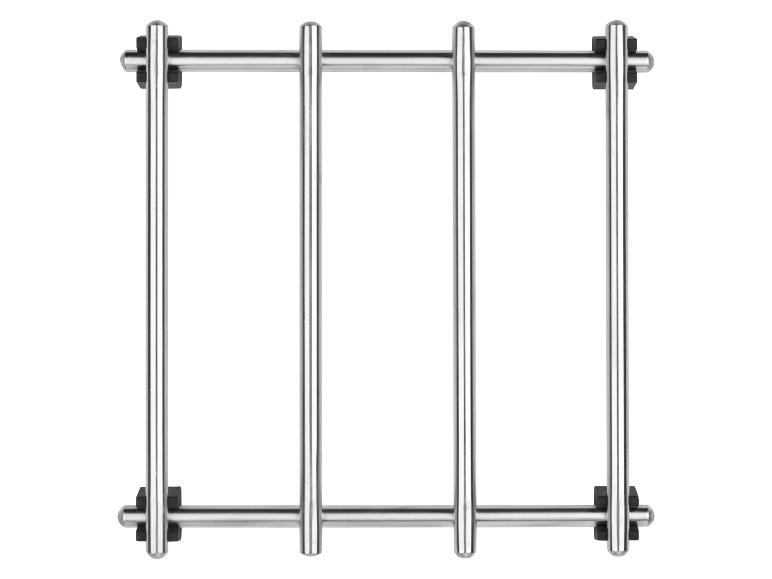 Metallregal mit drei Stützen.