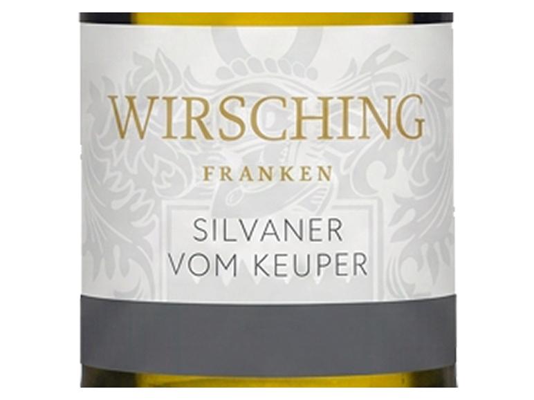 Etikett des trockenen Weißweins Silvaner vom Keuper von Weingut Hans Wirsching.