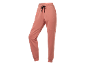 Damen-Jogginghose in Pfirsichfarbe mit schwarzem Kordelzug.