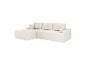 Cremefarbenes modulares Ecksofa mit Kissen, bezogen mit Cordstoff.