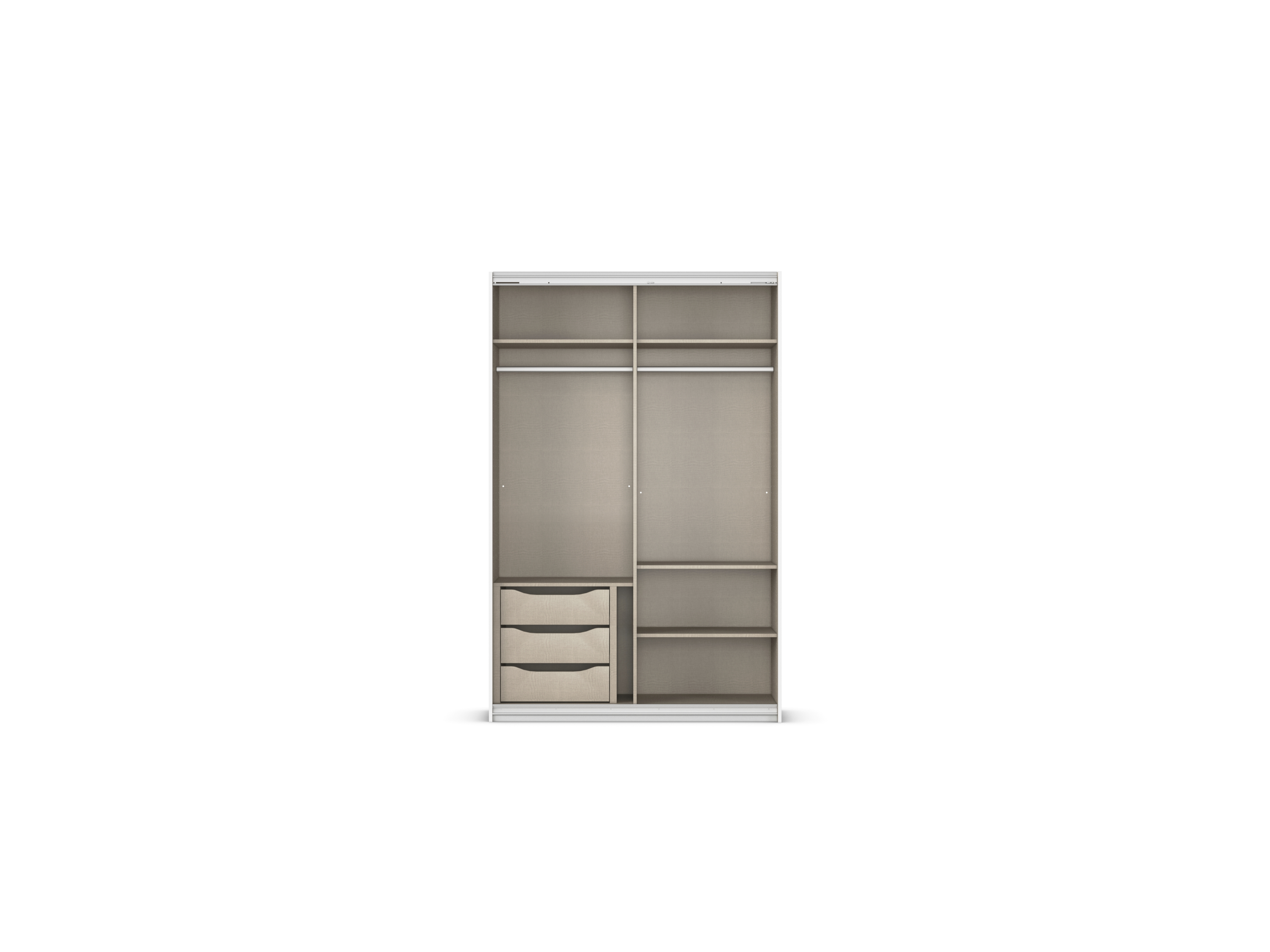 Thumbnail - rauch ORANGE Quadra Schwebetürenschrank mit Spiegelelementen (Premium-Zubehör, Korpus: Eiche, 136 x 210 cm)