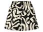 Damen-Shorts mit schwarz-weißem abstraktem Muster und elastischem Bund.