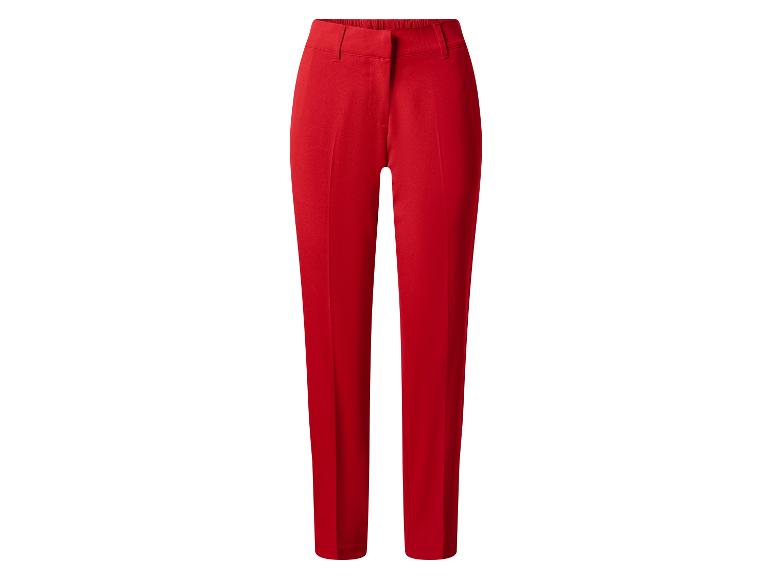 Rote Damen-Hose mit hohem Bund und geradem Bein.