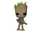 Groot Funko Pop Figur mit einer Waffe