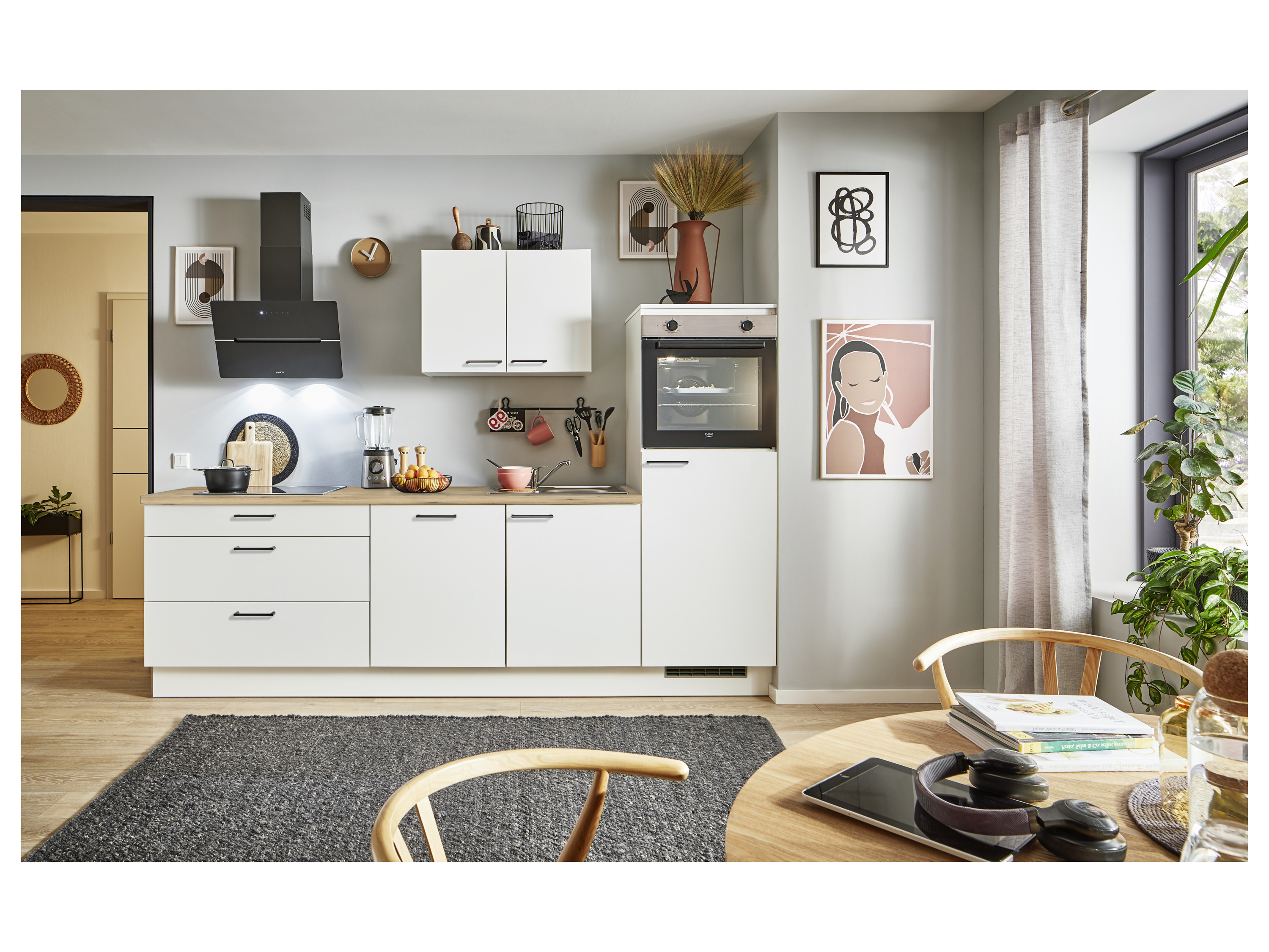 Thumbnail - pino Küchen Küchenzeile, 270/280 cm, mit Elektrogeräten (Anschlag rechts, Weiß, 270 cm)