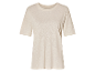 Beige Leinen-T-Shirt.