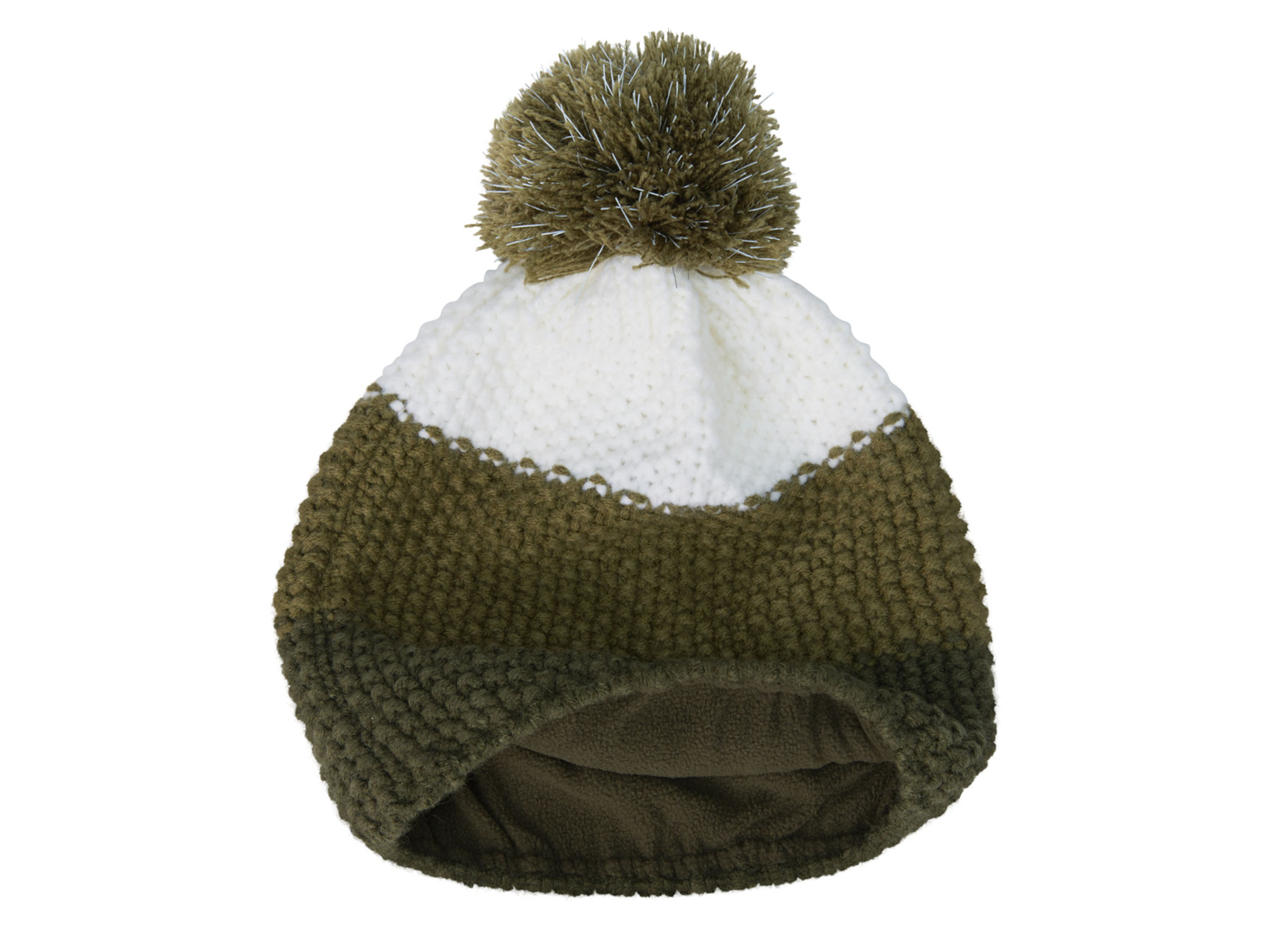 Thumbnail - CRIVIT Damen Herren Mütze Strick (Grün/Weiß)