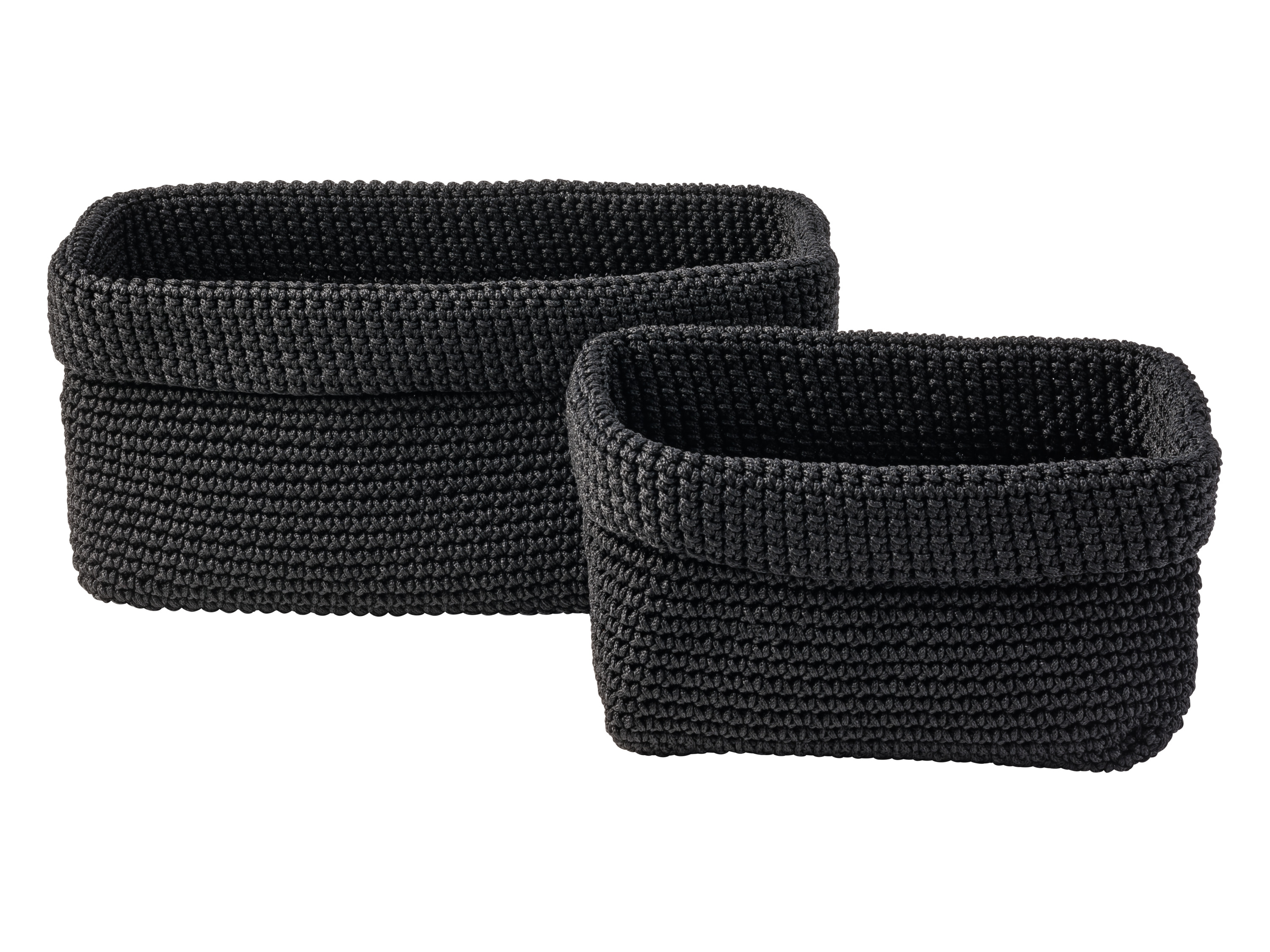 Thumbnail - W5 Aufbewahrungskorb-Set / Hänge-Organizer (Aufbewahrungskorb 2er schwarz)