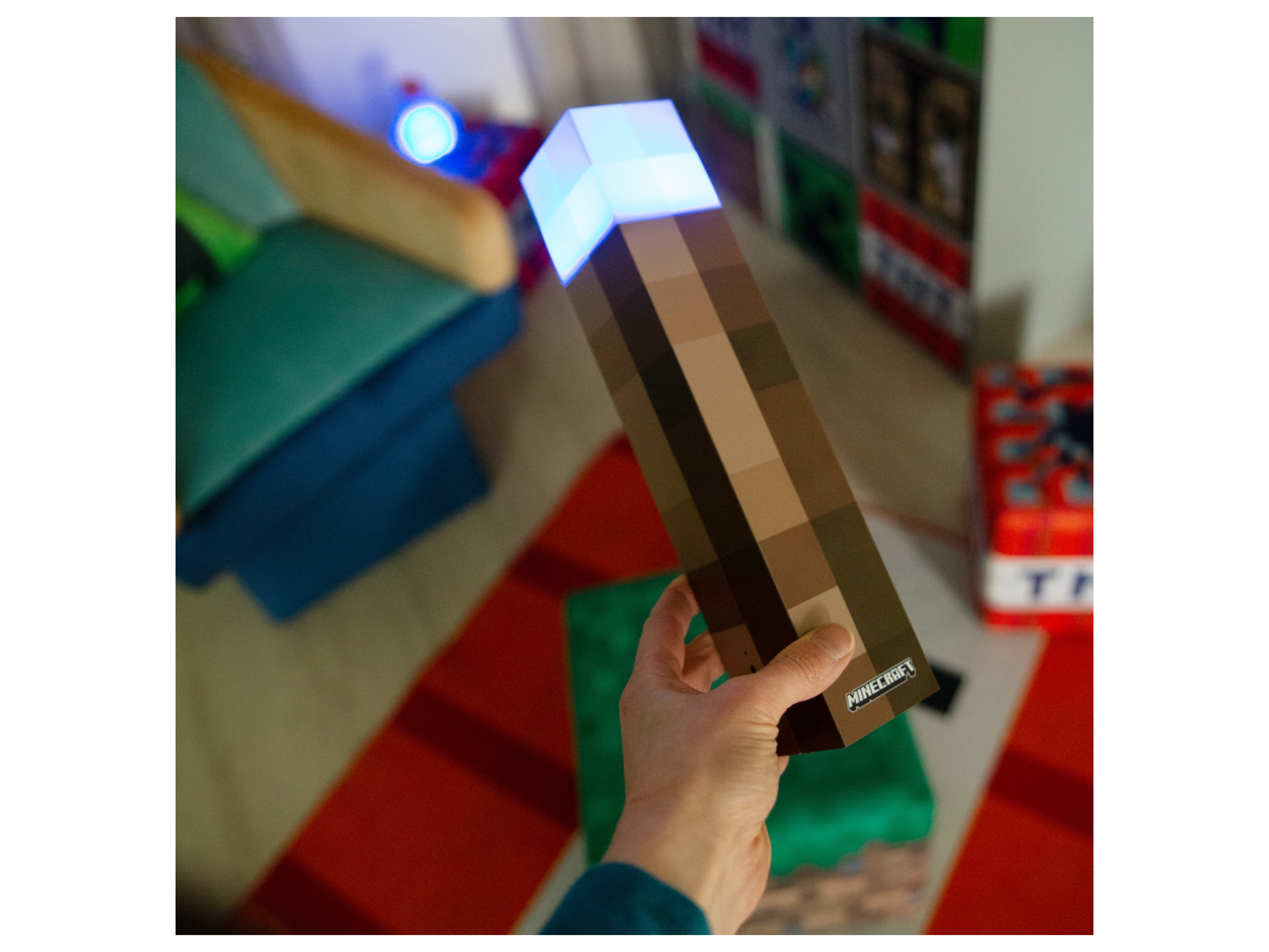 Minecraft LED Dekolicht - Deko für Minecraft Fans - Dekolampe, aufladbarer Akku, LED fest integriert, Designs: Fackel, Potion, Creeper, Netherite, Fuchsbaby ode – Bild 2 von 4