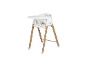 BABYGO Hochstuhl Level Newborn mit Holzbeinen und weißem Sitz