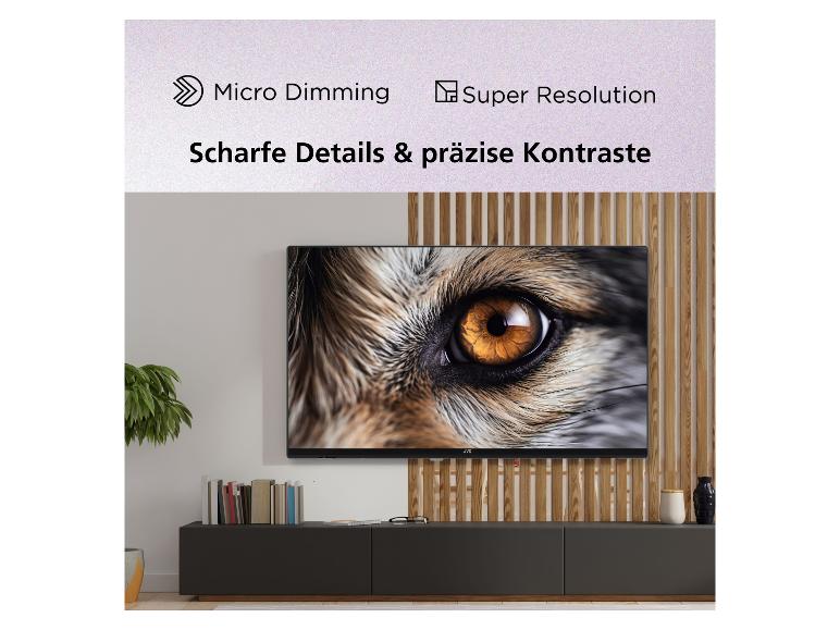 Fernseher mit Micro Dimming und Super Resolution, zeigt scharfe Details und präzise Kontraste.