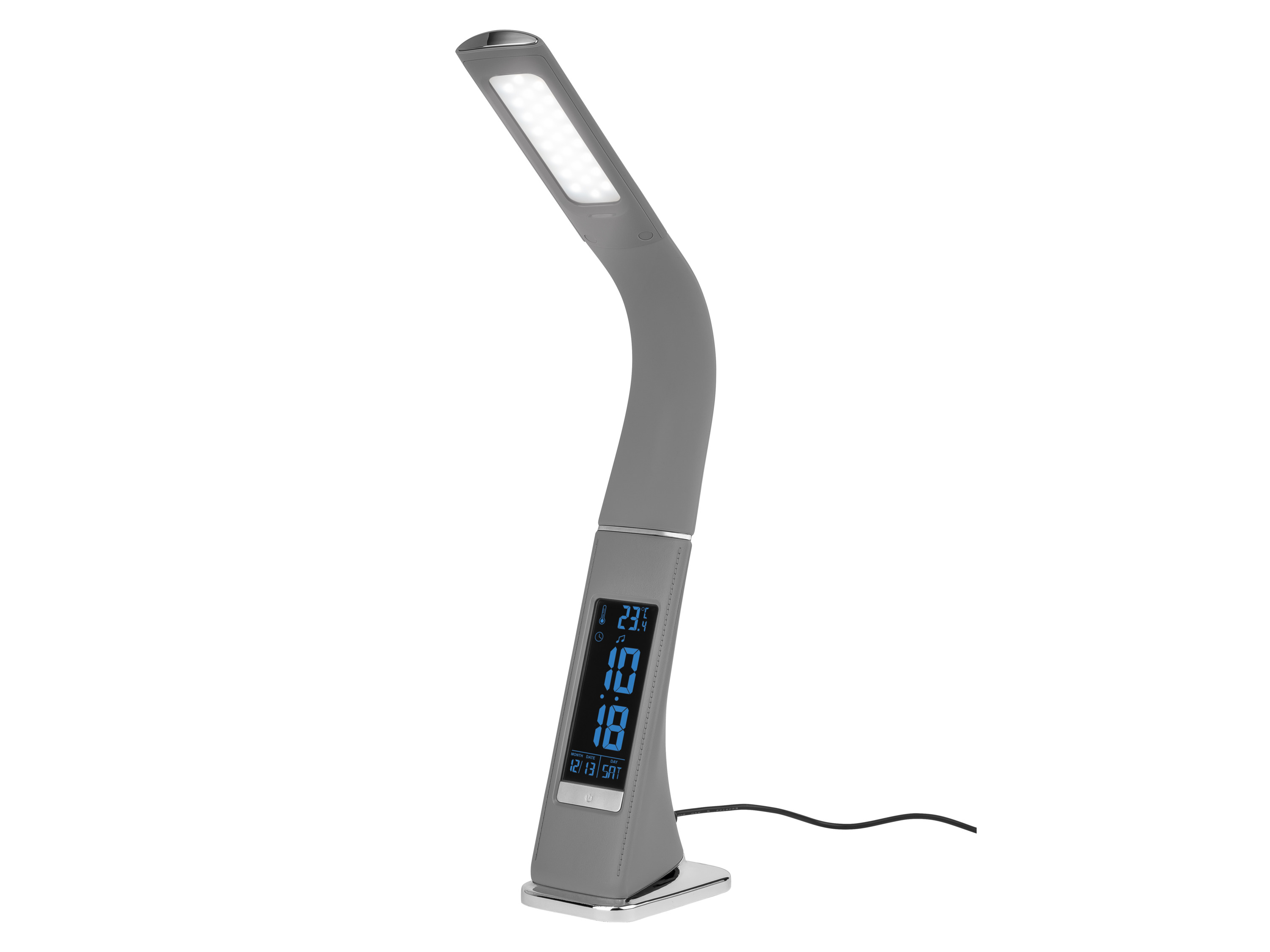 Thumbnail - LIVARNO® Schreibtischleuchte mit integrierter Uhr/Anzeige (Grau)