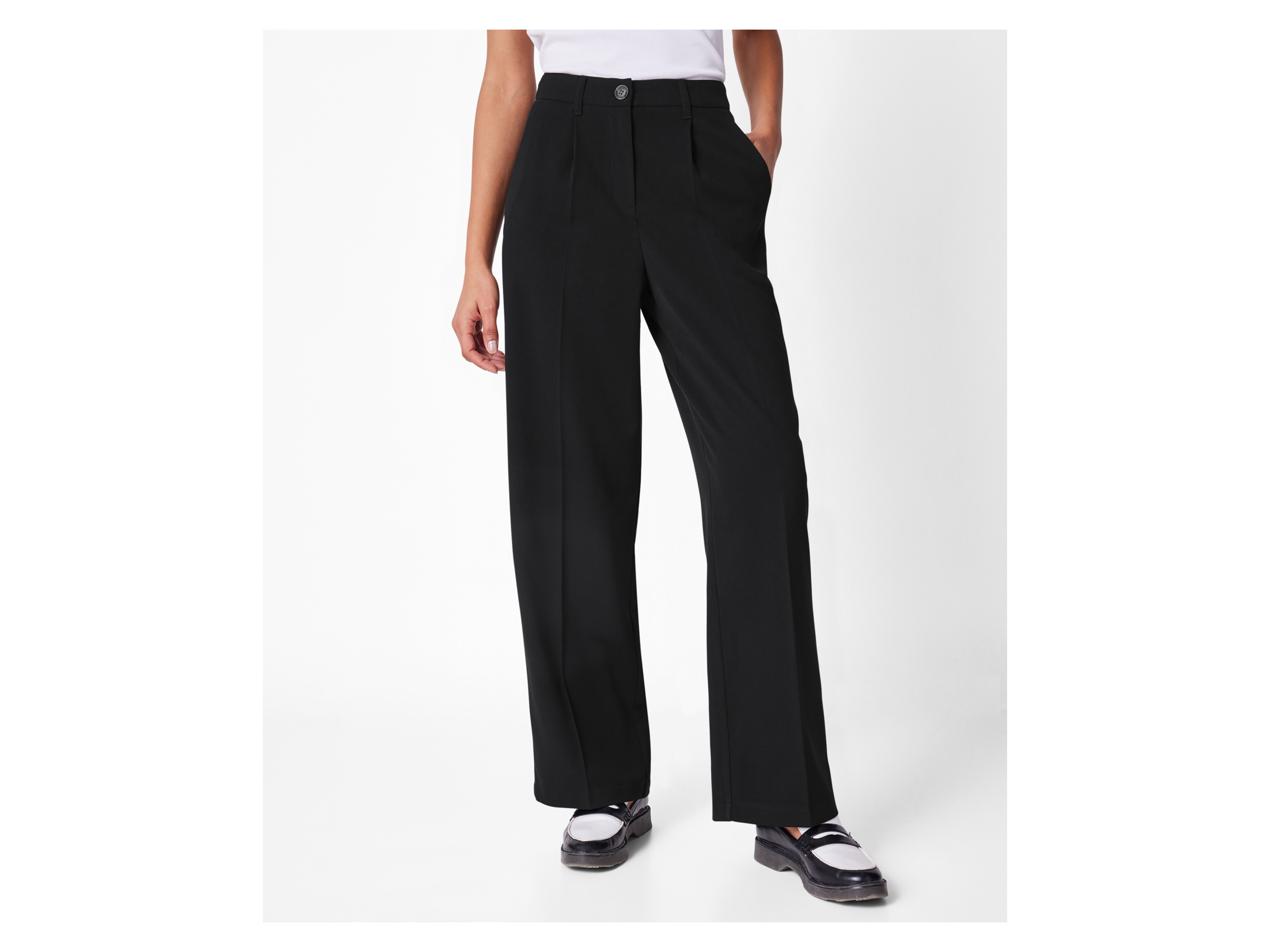 ESMARA® Damen Wide-Leg-Hose (Schwarz, 38) – Bild 2 von 4