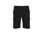 Schwarze Herren-Cargoshorts mit Seitentaschen und Knopf.