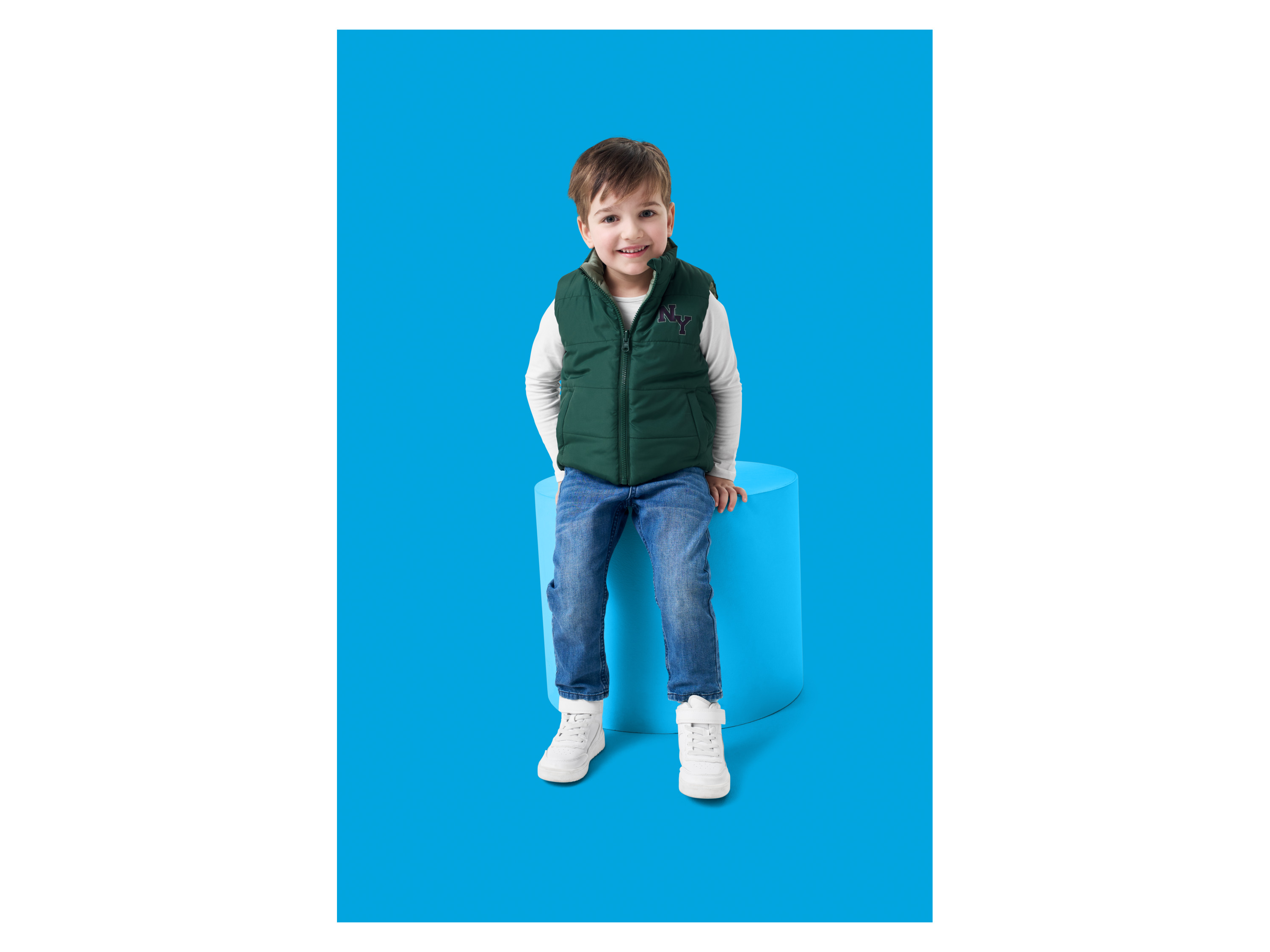 LUPILU® Kleinkinder Wende-Steppweste (grün/hellgrün, 98/104) – Bild 2 von 4