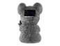 Koala Solarleuchten-Gartendekoration, Rückansicht mit Solarpanel und Ein-/Ausschalter.