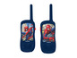 Zwei blaue Walkie-Talkies mit einem Spiderman-Motiv von Lexibook.