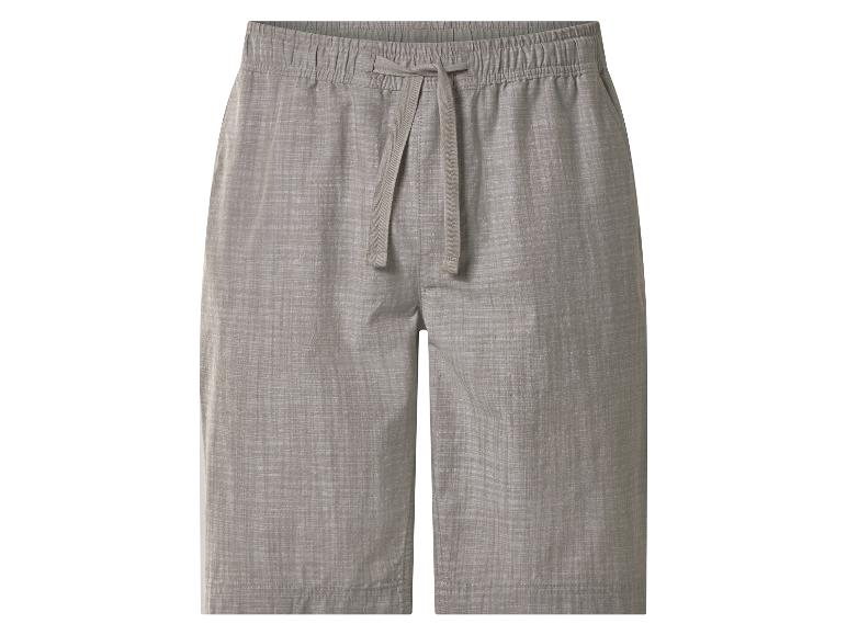 Graue Shorts mit elastischem Bund und Kordelzug.