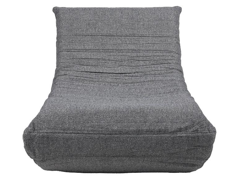 Graues Stoff-Bodenkissen mit plissierter Rückenlehne